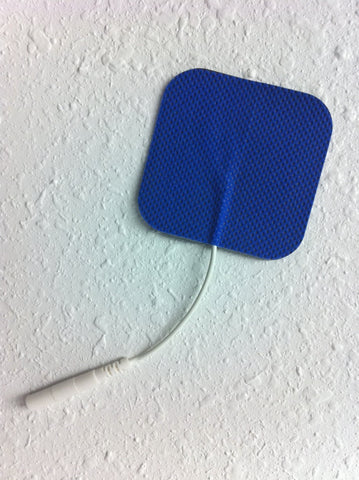 Electrodo cuadrado para TENS de tela color azul 5x5cm.